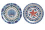 DKD Home Decor Plato Atlantico Naranja Azul Blanco 20 x 1 x 20 cm (12 Unidades)