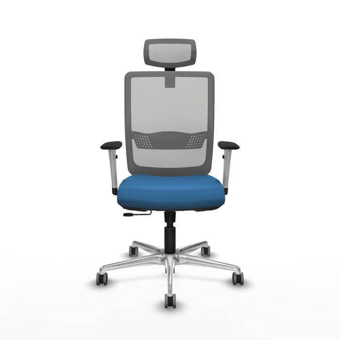 PIQUERAS Y CRESPO Silla de oficina Haches con mecanismo Sincro/Traslack, Azul claro y Gris