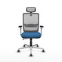 PIQUERAS Y CRESPO Silla de oficina Haches con mecanismo Sincro/Traslack, Azul claro y Gris