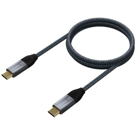Aisens Cable USB-C 20Gbps USB 3.2 Gen 2x2, 100W 5A, 8K@30Hz, e-mark, Aluminio, 0.6m, Gris