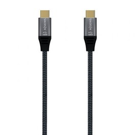 Aisens Cable USB-C 20Gbps USB 3.2 Gen 2x2, 100W 5A, 8K@30Hz, e-mark, Aluminio, 0.6m, Gris