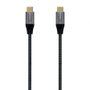 Aisens Cable USB-C 20Gbps USB 3.2 Gen 2x2, 100W 5A, 8K@30Hz, e-mark, Aluminio, 0.6m, Gris