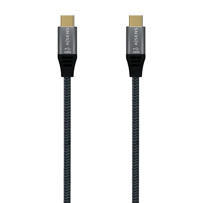 Aisens Cable USB 3.2 Gen2x2 Aluminio 20Gbps 100W USB-C a USB-C, 0,6m, Gris Aisens Cable USB 3.2 Gen2x2 Aluminio 20Gbps 100W USB-C a USB-C, 0,6m, Gris