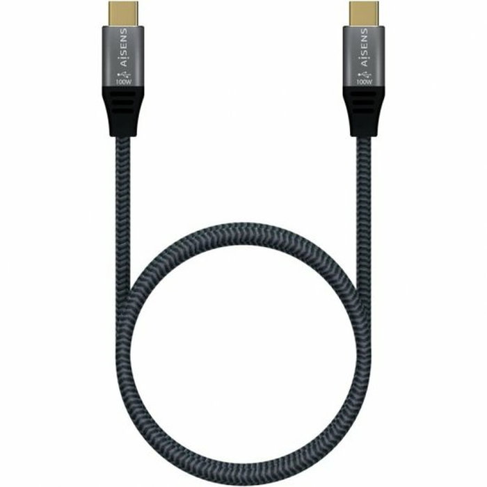 Aisens Cable USB 3.2 Gen2x2 Aluminio 20Gbps 100W Gris 0.6m