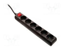 AS SCHWABE Prolongador de alimentación H05VV-F 3G1,5mm2 1,4m Negro