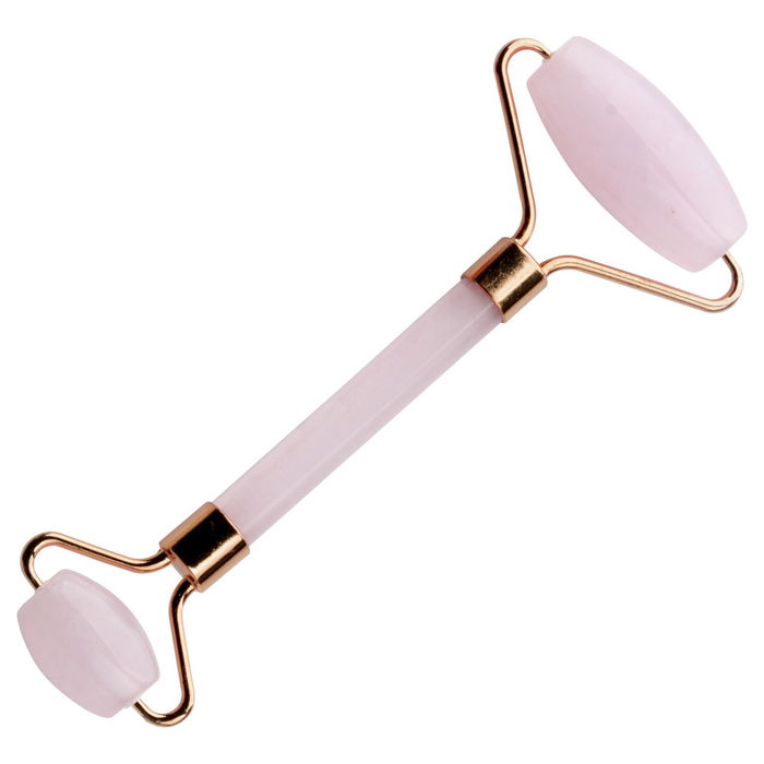 Cosmetic Club Masajeador Facial Y Aplicador De Mascarilla De Silicona Con Rodillo De Cuarzo Rosa