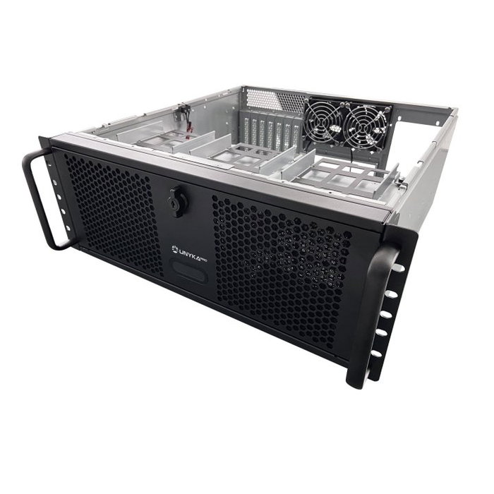 Unykach Caja Rack UK51918 4U 19 Pulgadas ATX Servidor Negro/Plata