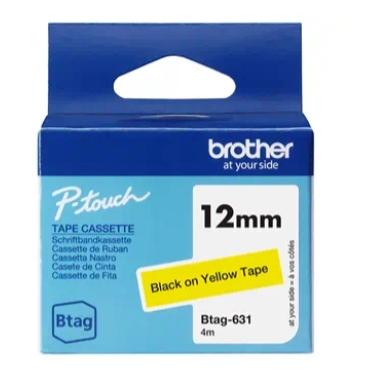 Brother Btag 631 Negro sobre amarillo 12 mm x 4 m Brother Btag 631 Negro sobre amarillo 12 mm x 4 m