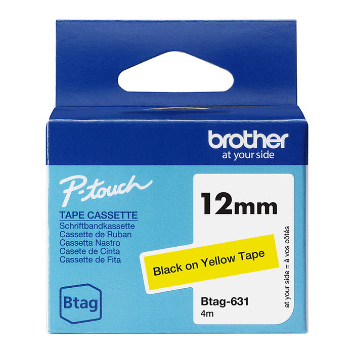 Brother Btag 631 Negro sobre amarillo 12 mm x 4 m Brother Btag 631 Negro sobre amarillo 12 mm x 4 m