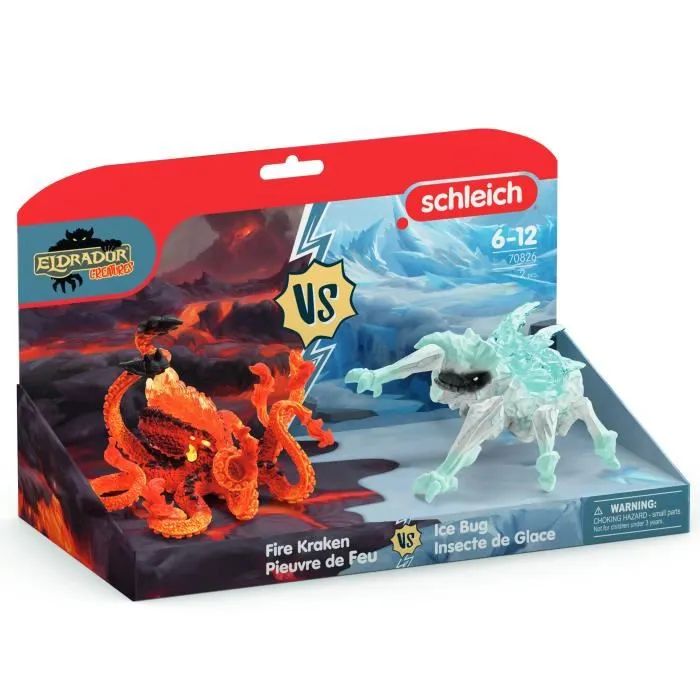 Schleich 70826 Figuras Pulpo de Lava vs Insecto de Hielo Eldrador Criaturas para niños a partir de 6 años