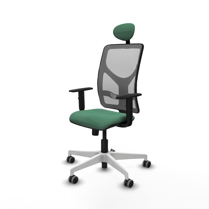 PIQUERAS Y CRESPO Silla de oficina Motilla con Mecanismo Sincro Verde esmeralda y Gris