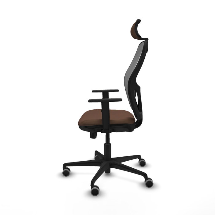PIQUERAS Y CRESPO Silla de oficina Jorquera con mecanismo Sincro/Traslack, Tela Marrón y Malla Gris PIQUERAS Y CRESPO Silla de oficina Jorquera con mecanismo Sincro/Traslack, Tela Marrón y Malla Gris