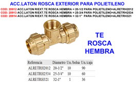 Accesorio de latón rosca hembra 20-1/2 para polietileno RETRH2012