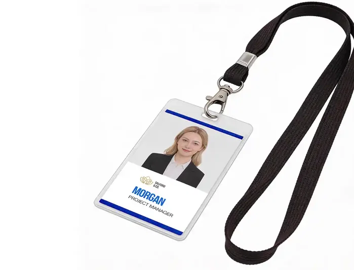 Q-connect Cordón plano con gancho metálico para identificadores, Negro Q-connect Cordón plano con gancho metálico para identificadores, Negro