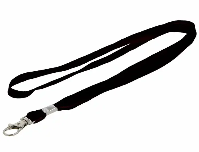 Q-connect Cordón plano con gancho metálico para identificadores, Negro Q-connect Cordón plano con gancho metálico para identificadores, Negro