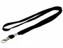 Q-connect Cordón plano con gancho metálico para identificadores, Negro