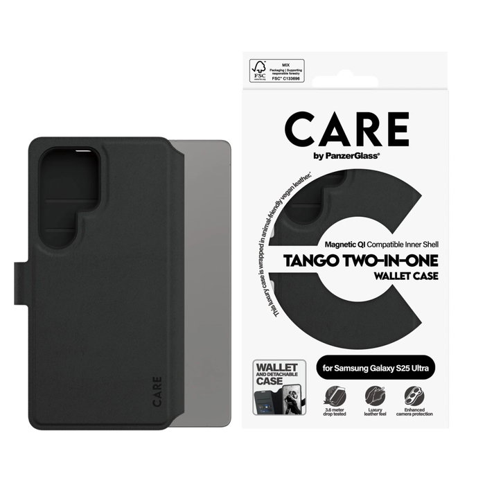 Care Tango Two-in-One Wallet Qi para Samsung Galaxy S25 Ultra - Negro