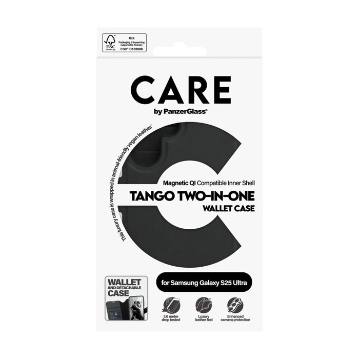 Care Tango Two-in-One Wallet Qi para Samsung Galaxy S25 Ultra - Negro