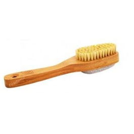 NATURASPA Cepillo Pies Sisal y Piedra Pómez Doble Cara Madera Bambú FSC para Exfoliar y Limpiar Pies Agrietados