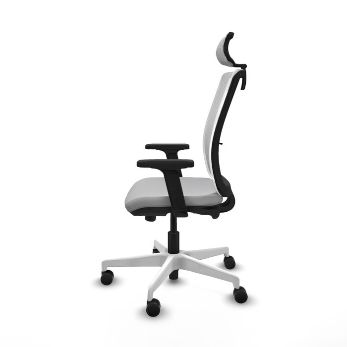 PIQUERAS Y CRESPO Silla de oficina Haches con mecanismo Sincro/Traslack, Gris claro y Blanco