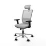 PIQUERAS Y CRESPO Silla de oficina Haches con mecanismo Sincro/Traslack, Gris claro y Blanco