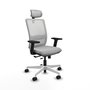PIQUERAS Y CRESPO Silla de oficina Haches con mecanismo Sincro/Traslack, Gris claro y Blanco