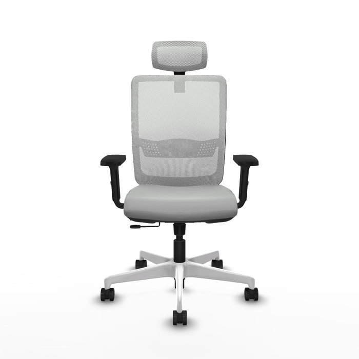 PIQUERAS Y CRESPO Silla de oficina Haches con mecanismo Sincro/Traslack, Gris claro y Blanco