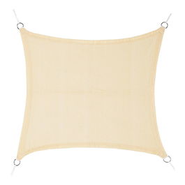 Faura Toldo Vela Cuadrado Beige 5 x 5 m Polietileno Anti-UV Ocultación 100%