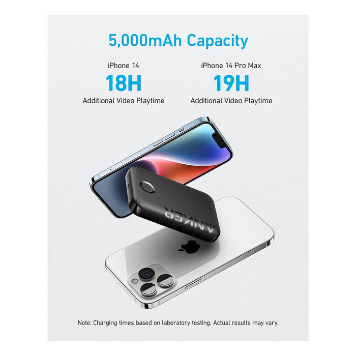 Anker A1616G11 Batería MagGo 321 (PowerCore 5K) 5000 mAh Cargador Inalámbrico Negro para iPhone 12/13/14 Series Anker A1616G11 Batería MagGo 321 (PowerCore 5K) 5000 mAh Cargador Inalámbrico Negro para iPhone 12/13/14 Series