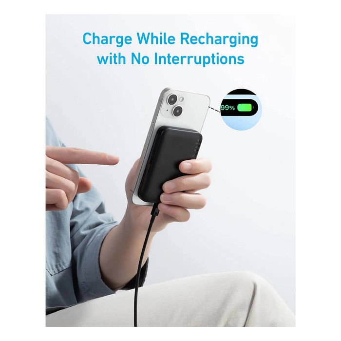 Anker A1616G11 Batería MagGo 321 (PowerCore 5K) 5000 mAh Cargador Inalámbrico Negro para iPhone 12/13/14 Series Anker A1616G11 Batería MagGo 321 (PowerCore 5K) 5000 mAh Cargador Inalámbrico Negro para iPhone 12/13/14 Series