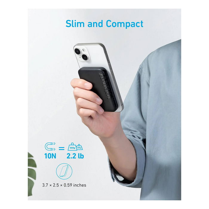 Anker A1616G11 Batería MagGo 321 (PowerCore 5K) 5000 mAh Cargador Inalámbrico Negro para iPhone 12/13/14 Series Anker A1616G11 Batería MagGo 321 (PowerCore 5K) 5000 mAh Cargador Inalámbrico Negro para iPhone 12/13/14 Series