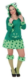 Creaciones Llopis Disfraz Adulto Rana Mimosa Talla L Incluye Vestido con Capucha y Polainas