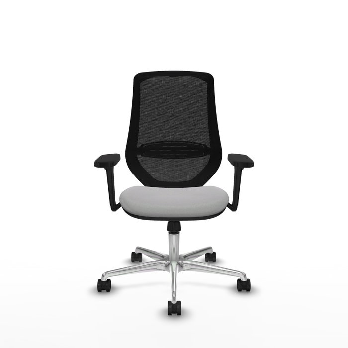 PIQUERAS Y CRESPO Silla de oficina Mardos Gris claro/Negro con mecanismo Sincro y Brazos 3D