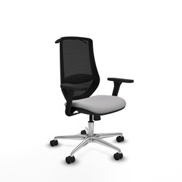 PIQUERAS Y CRESPO Silla de oficina Mardos Gris claro/Negro con mecanismo Sincro y Brazos 3D