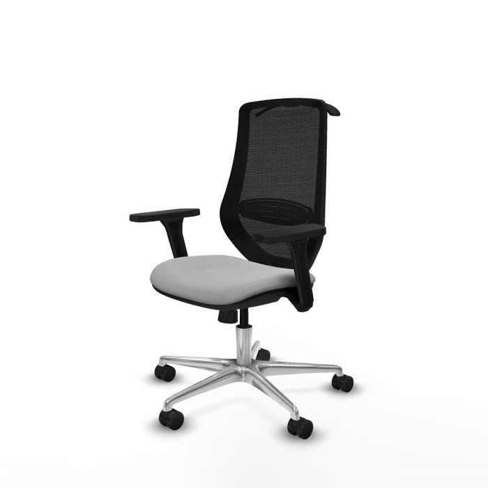 PIQUERAS Y CRESPO Silla de oficina Mardos Gris claro/Negro con mecanismo Sincro y Brazos 3D