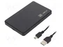 Qoltec Carcasa para discos HDD/SSD 2.5 pulg SATA3 USB 2.0 Negro