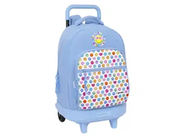 Mochila Escolar Smiley Joyful Azul Multicolor 33 x 45 x 22 cm