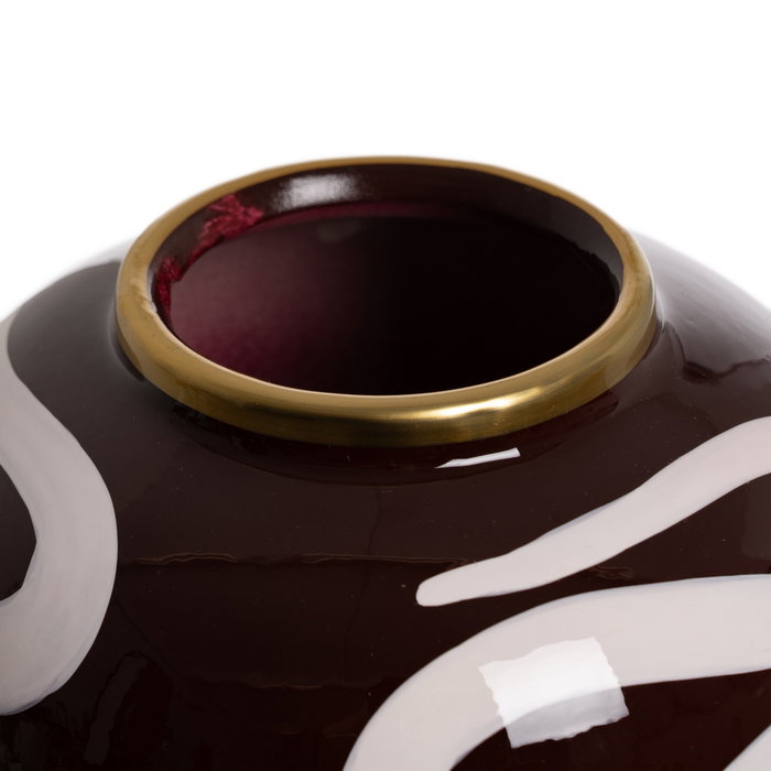 Tibor Blanco-Marrón Porcelana Decoración 19 X 19 X 48 cm