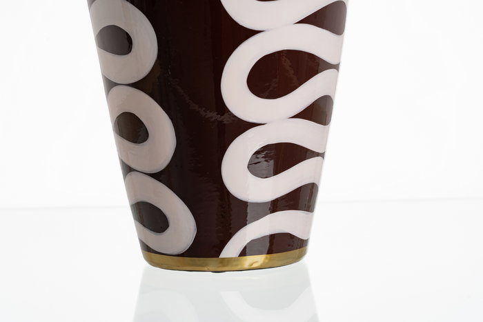 Tibor Blanco-Marrón Porcelana Decoración 19 X 19 X 48 cm