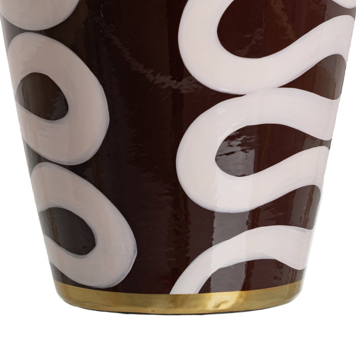 Tibor Blanco-Marrón Porcelana Decoración 19 X 19 X 48 cm