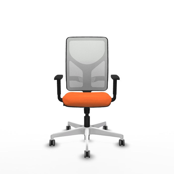 PIQUERAS Y CRESPO Silla de oficina Motilla con mecanismo Sincro, Tela Naranja y Malla Blanca PIQUERAS Y CRESPO Silla de oficina Motilla con mecanismo Sincro, Tela Naranja y Malla Blanca