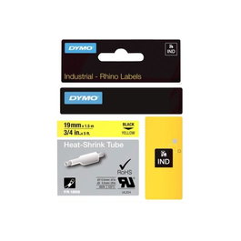 Dymo RhinoPRO Tubo termorretráctil Negro sobre Amarillo 1,9 cm