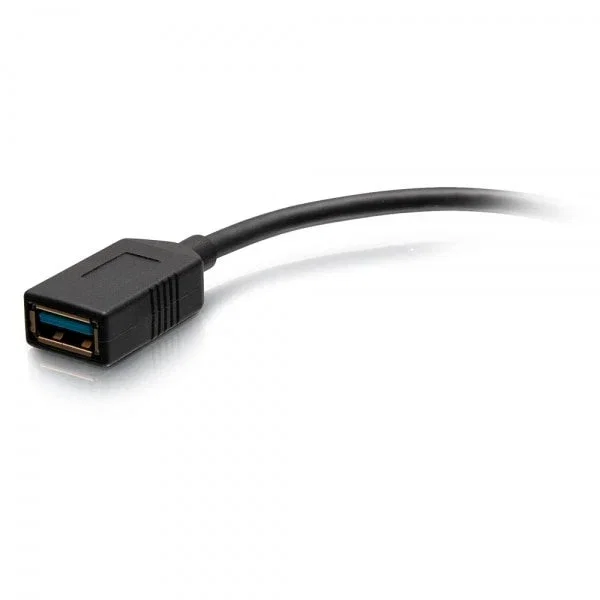 C2G C2G29515 Adaptador Cable USB-C Macho a USB-A Hembra USB 3.2 Gen 1 (5 Gbps) Superspeed Negro, 30V, Compatible con Unidades Flash, Teclados, Ratones