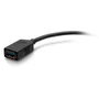 C2G C2G29515 Adaptador Cable USB-C Macho a USB-A Hembra USB 3.2 Gen 1 (5 Gbps) Superspeed Negro, 30V, Compatible con Unidades Flash, Teclados, Ratones