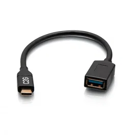 C2G C2G29515 Adaptador Cable USB-C Macho a USB-A Hembra USB 3.2 Gen 1 (5 Gbps) Superspeed Negro, 30V, Compatible con Unidades Flash, Teclados, Ratones
