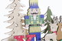 DKD Home Decor Decoración de Madera XMAS Surtido de 3 Piezas Multicolor