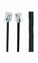 Gembird Cable en espiral telefónico negro 2m RJ10 (4P4C) para auricular TC4P4CS-2M