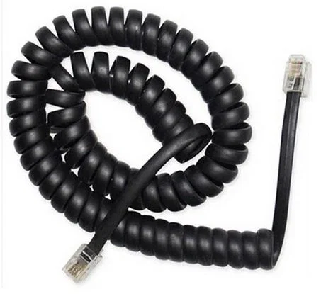 Gembird Cable en espiral telefónico negro 2m RJ10 (4P4C) para auricular TC4P4CS-2M