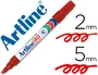 Artline Rotulador Permanente Rojo Punta Biselada 5mm para Papel Metal Cristal