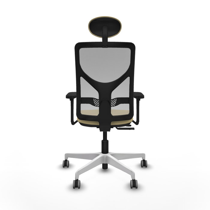 PIQUERAS Y CRESPO Silla de oficina Motilla con mecanismo Sincro/Traslack, Crema y Gris